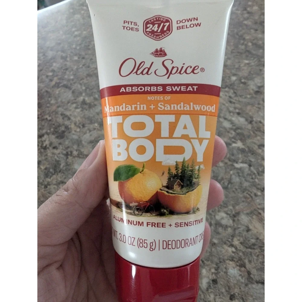 Old Spice GentleMan's Total Body Cream Deodorant Lotion Mandarin Sandalwood Lot